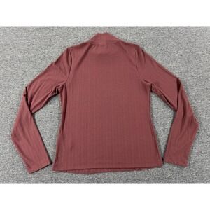 Varley Shirt Womens Medium Astrid Fitted Long Sleeve Variegated Rib Tee